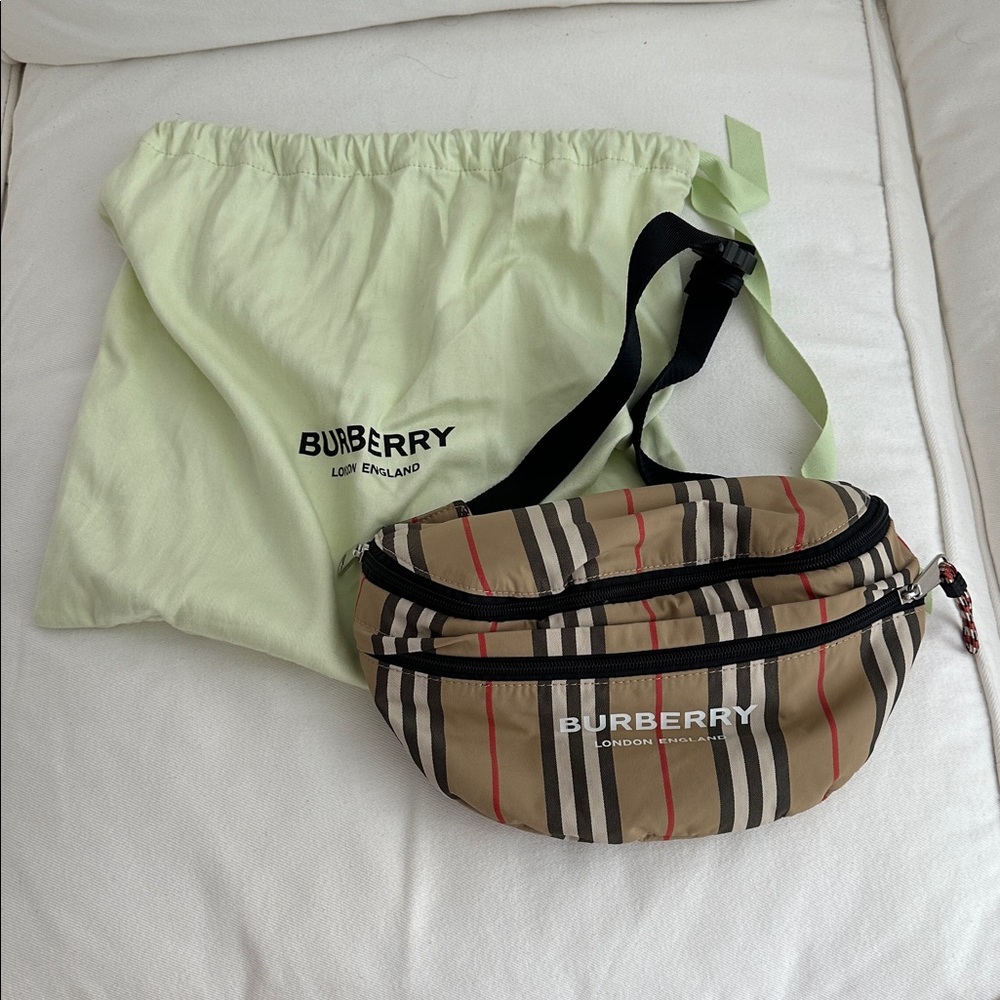 Burberry Beige Check Convertible Backpack / Waist Bag NWOT